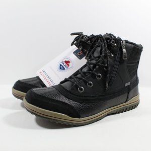 PAJAR Men's Winter Casual Leather Pummel Boot Shoes - Black 44EU / 11US